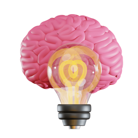 Brain And Bulb  3D Icon