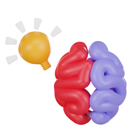Brain And Idea  3D Icon