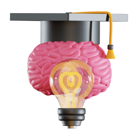 Brain Bulb Academia  3D Icon