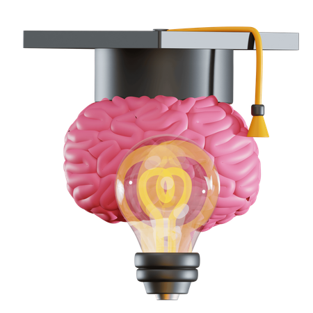 Brain Bulb Academia  3D Icon