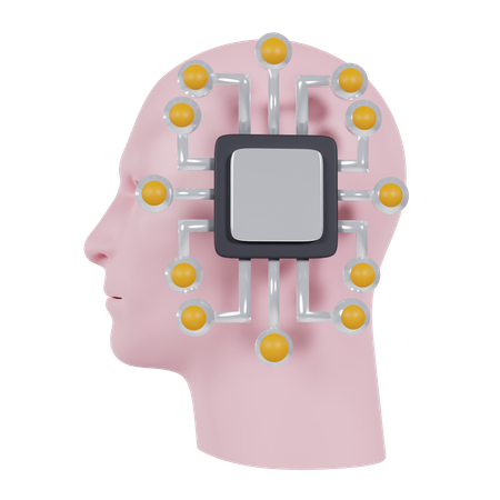 Brain Chip  3D Icon