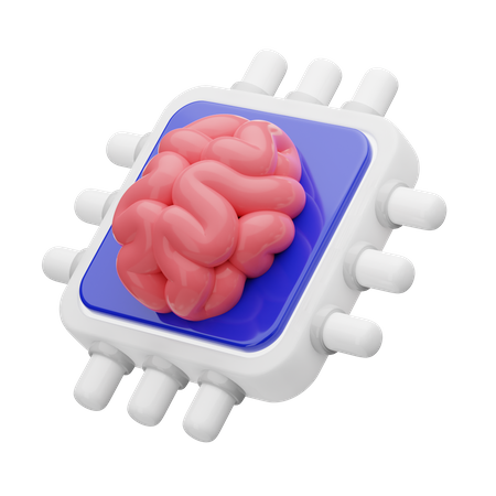 Brain Chip  3D Icon