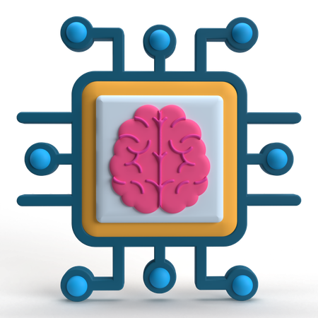 Brain Chip  3D Icon