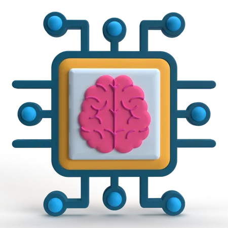 Brain Chip  3D Icon