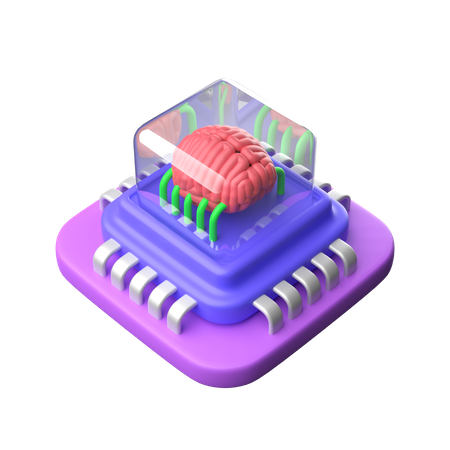 Brain Chip  3D Icon