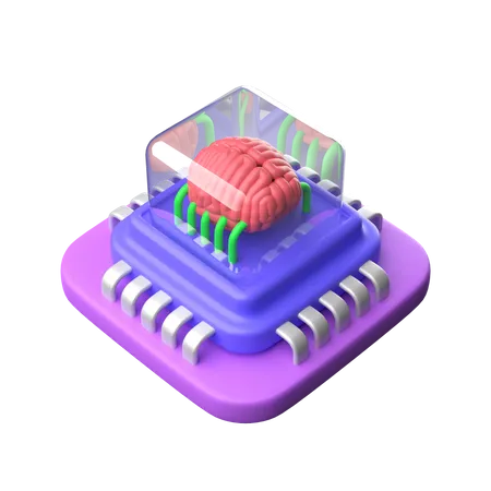 Brain Chip  3D Icon