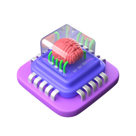 Brain Chip  3D Icon