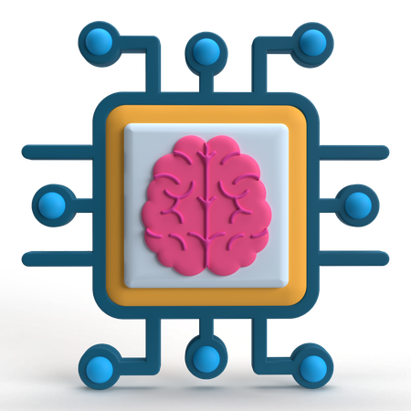 Brain Chip  3D Icon
