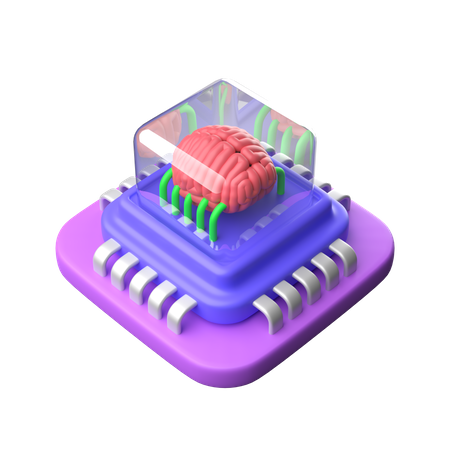Brain Chip 3D Icon