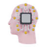 3d brain chip logo