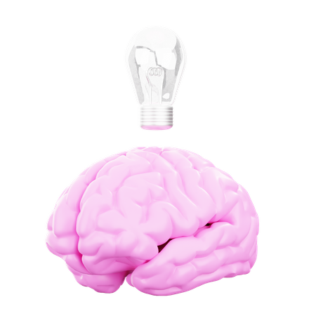 Brain having Idea  3D Icon