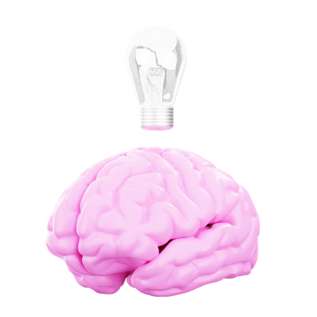 Brain having Idea  3D Illustration