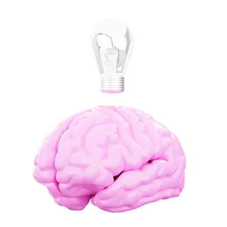 Brain having Idea  3D Illustration