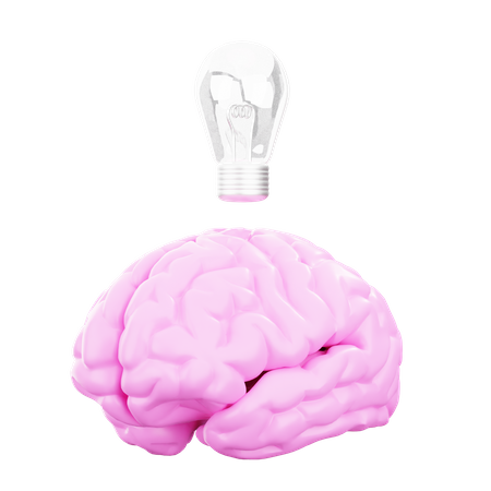 Brain having Idea 3D Illustration