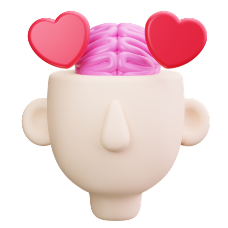 Brain Heart  3D Icon