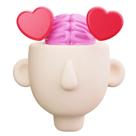 Brain Heart  3D Icon