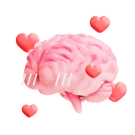 Brain In Love  3D Icon