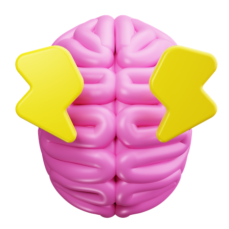 Brain Lightning  3D Icon