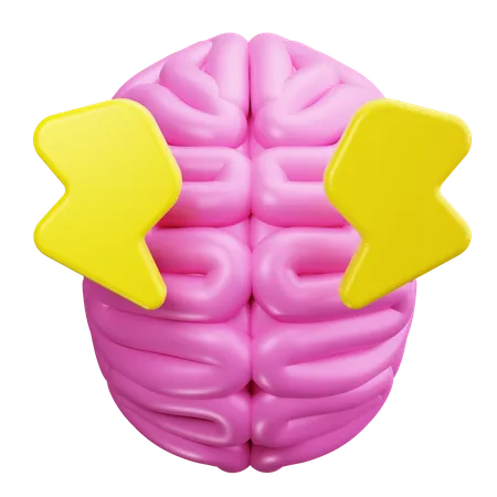 Brain Lightning  3D Icon