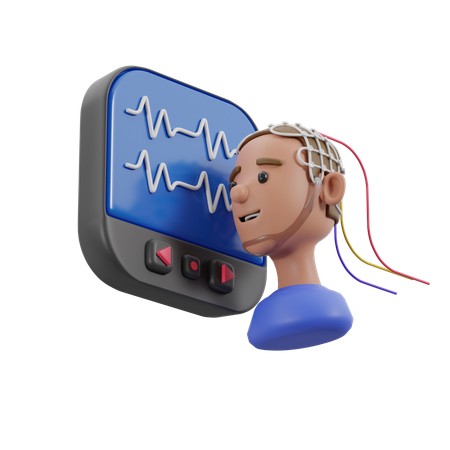 脳波による脳のモニタリング  3D Icon