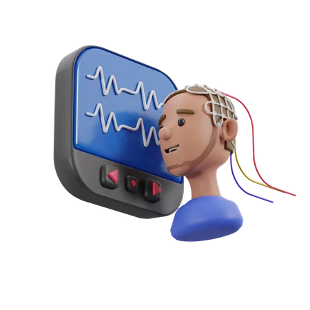 Brain Monitoring Through Electroencephalogram  3D Icon