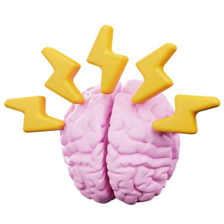 Brain Under Stress  3D Icon