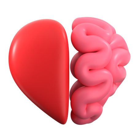Brain with Heart  3D Icon