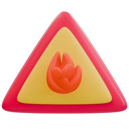 Warnschild „Brandgefahr“  3D Icon