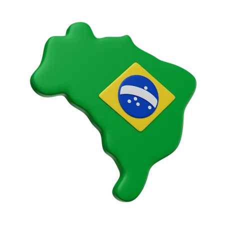 Brasilianische karte  3D Icon