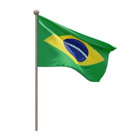 Brasilien Fahnenmast  3D Flag