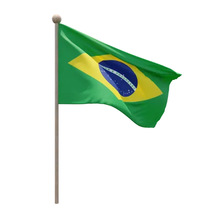 Brasilien Fahnenmast  3D Flag