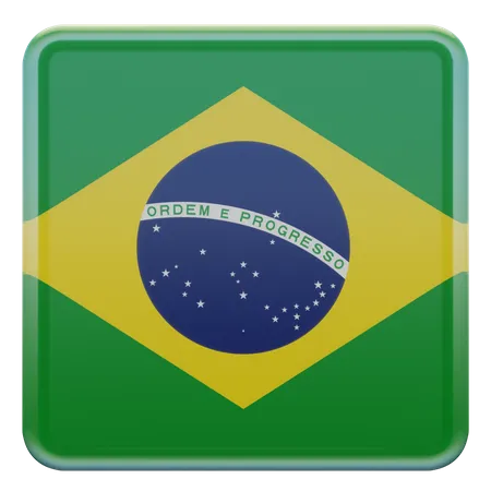 Brasilien Quadratische Flagge  3D Icon