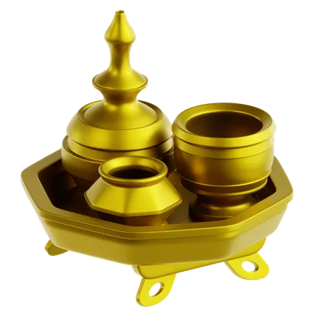 Brass Betel Nut Set  3D Icon