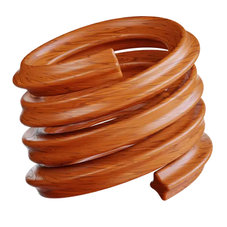 Braune Holzspirale  3D Icon