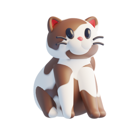 Braune Katze  3D Icon