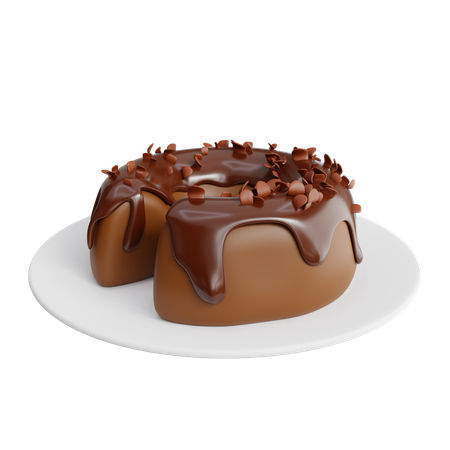 Brauner Kuchen  3D Icon