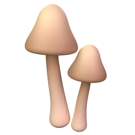 Brauner Pilz  3D Icon