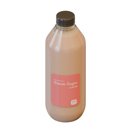 Brauner Zuckerkaffee in einer Flasche  3D Icon