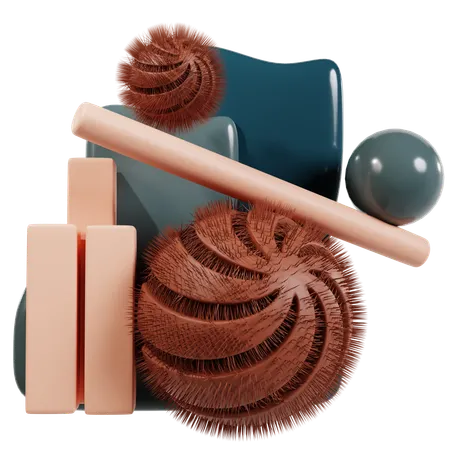 Brauner Zylinder Abstrakt Geometrisch  3D Icon