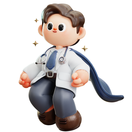 Brave Doctor  3D Illustration