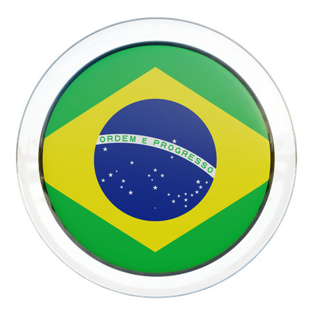 Brazil Flag Glass  3D Icon