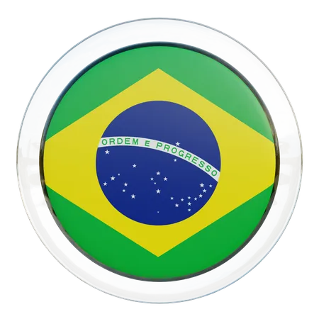 Brazil Flag Glass 3D Illustration