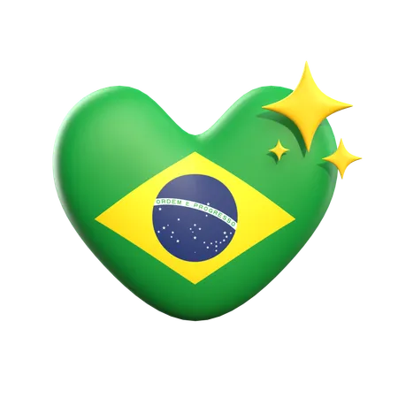 Brazil Heart  3D Icon