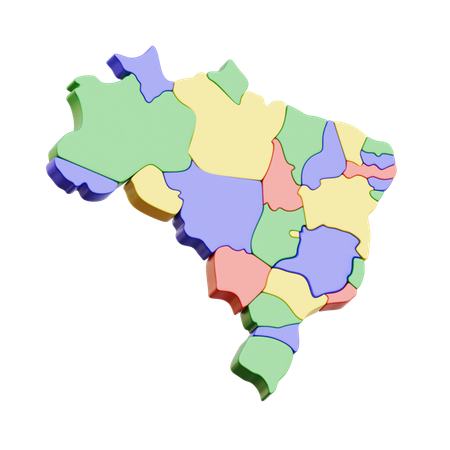Brazil Map  3D Icon