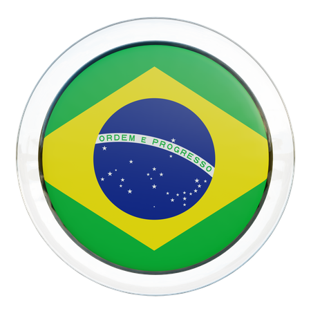 Brazil Round Flag 3D Icon