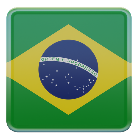 Brazil Square Flag  3D Icon