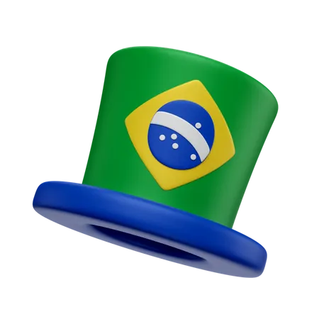 3 D Render Illustration Brazilian Hat With Coat Of Arms 3D Icon