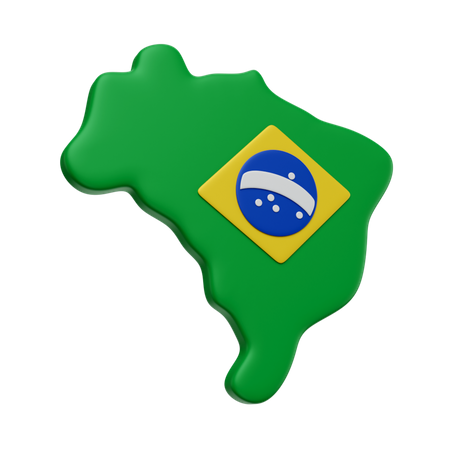 Brazilian Map  3D Icon