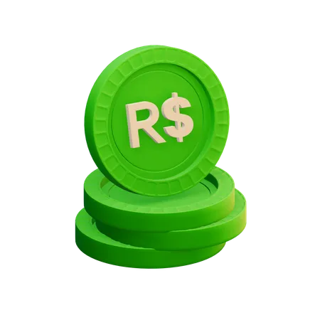 Brazilian real  3D Icon