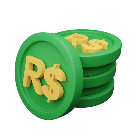 Brazilian real  3D Icon